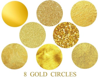 Gold Circles, Circle clip art, Circles Glitter, digital clipart, cards, invitationsrt, PNG
