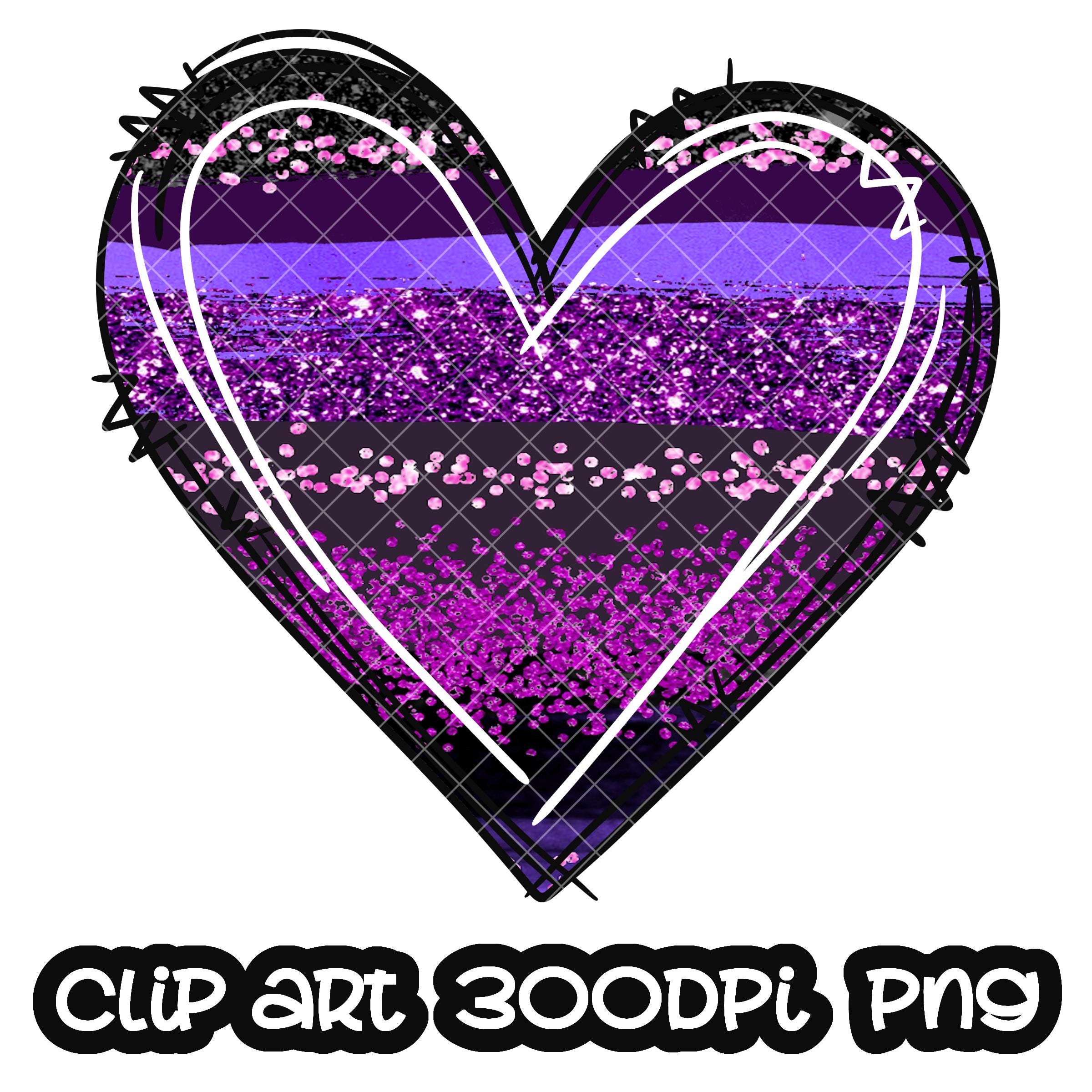 Heart Pink Purple Gold Glitter Confetti PNG Watercolor Sublimation PNG ...