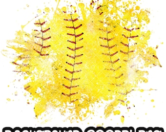 Background Softball  Grunge | Splash Frame | Distressed Print Softball Splatter Background | Sport Background | Ball Frame | Sublimation PNG