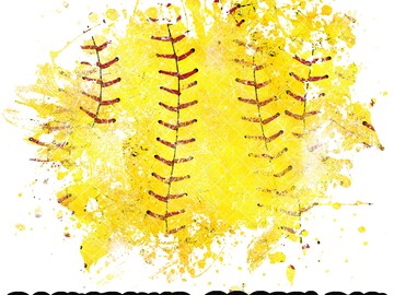 Background Softball  Grunge | Splash Frame | Distressed Print Softball Splatter Background | Sport Background | Ball Frame | Sublimation PNG