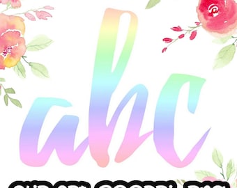 Regnbågsalfabetet ClipArt, Ombre-alfabetet, Digital clipart, Typsnitt, Bokstäverskort, Invitationsrt, PNG