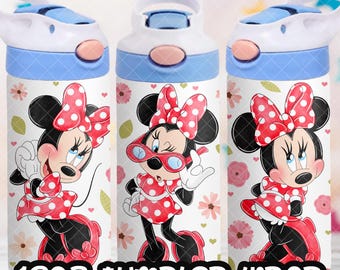 Minnie Mouse Cup PNG File DIGITAL DOWNLOAD 12oz Tumbler Design, 12oz Flip Top Cup Wrap