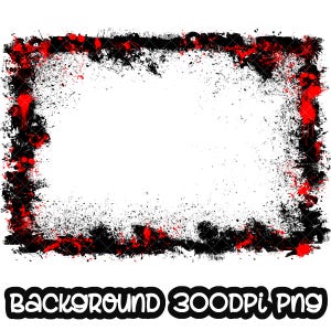 Frame splatter zwarte rode achtergrond | Afdrukbaar kunstwerk | Spatlijst | Achtergrond verfspatten | Sublimatie-png