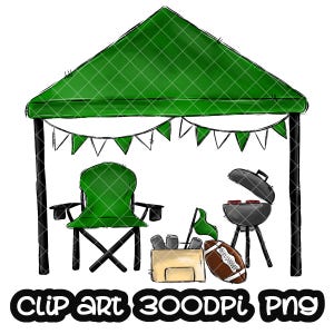 Tenda Verde Esportes PNG Tailgate Tenda Digital Download Sublimação Esporte Imprimível Desenhado à Mão