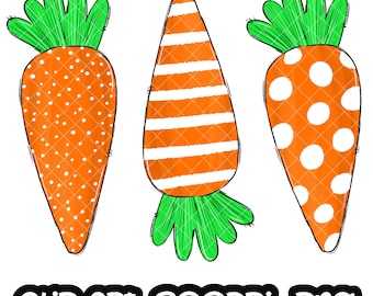 Carrot Easter Sublimation Carrots PNG Hand Drawn Design