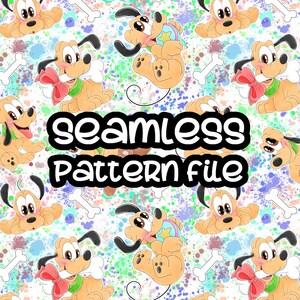 Padrão sem emendas para bebês Pluto, Mickey Mouse e amigos, papel de fundo digital para download em JPG