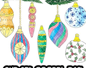 Christmas ball Watercolor Clip art, Clipart PNG