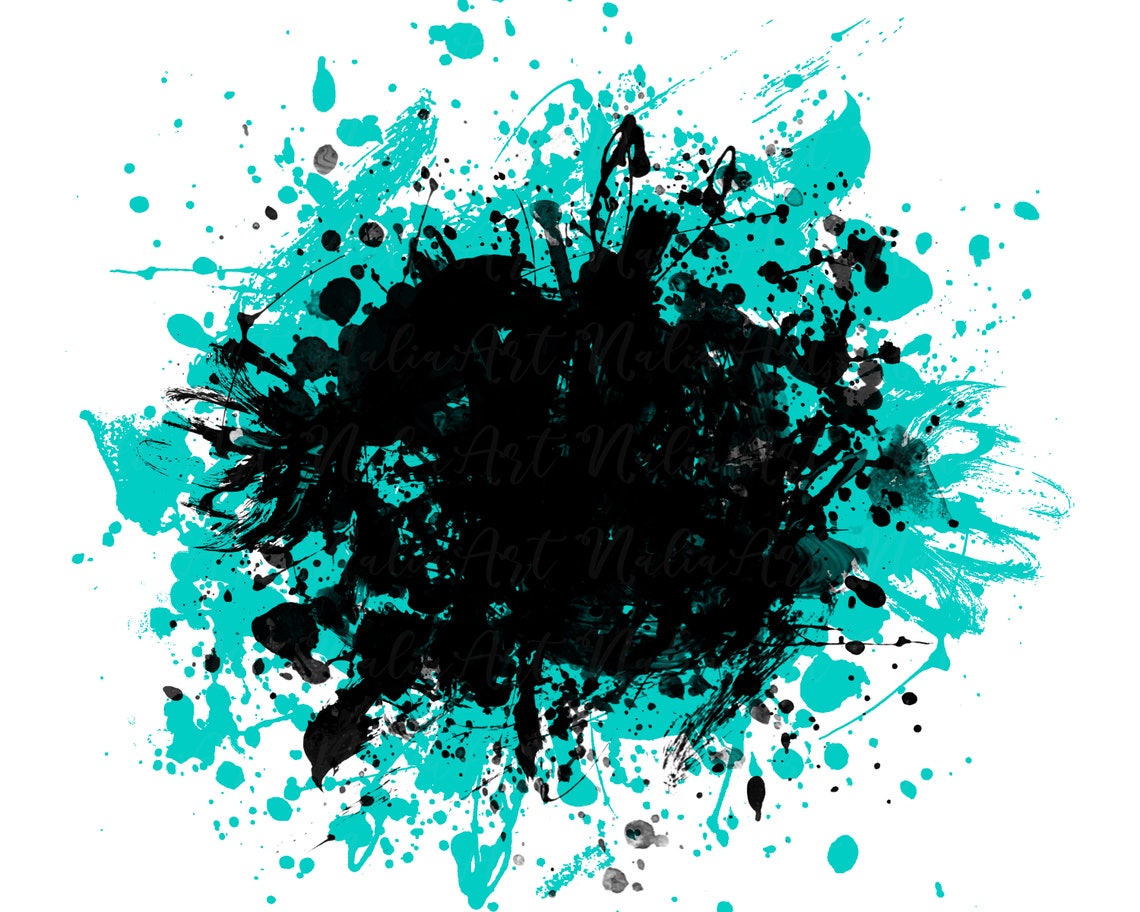 Background Paint Splatter Blue Black Splash Frame Splatter - Etsy
