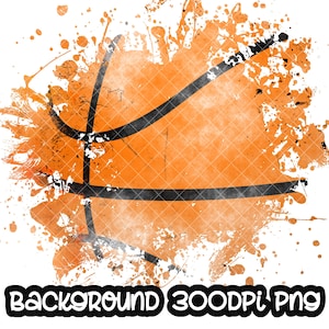 Fond de basket-ball grunge | Cadre d'éclaboussure de basket-ball à imprimé effet vieilli | Fond d'éclaboussures | Contexte sportif | Sublimation PNG