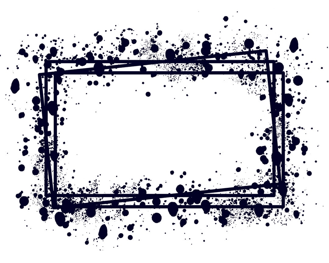 Frame Splatter Blue Background Printable Artwork Splash Frame Paint