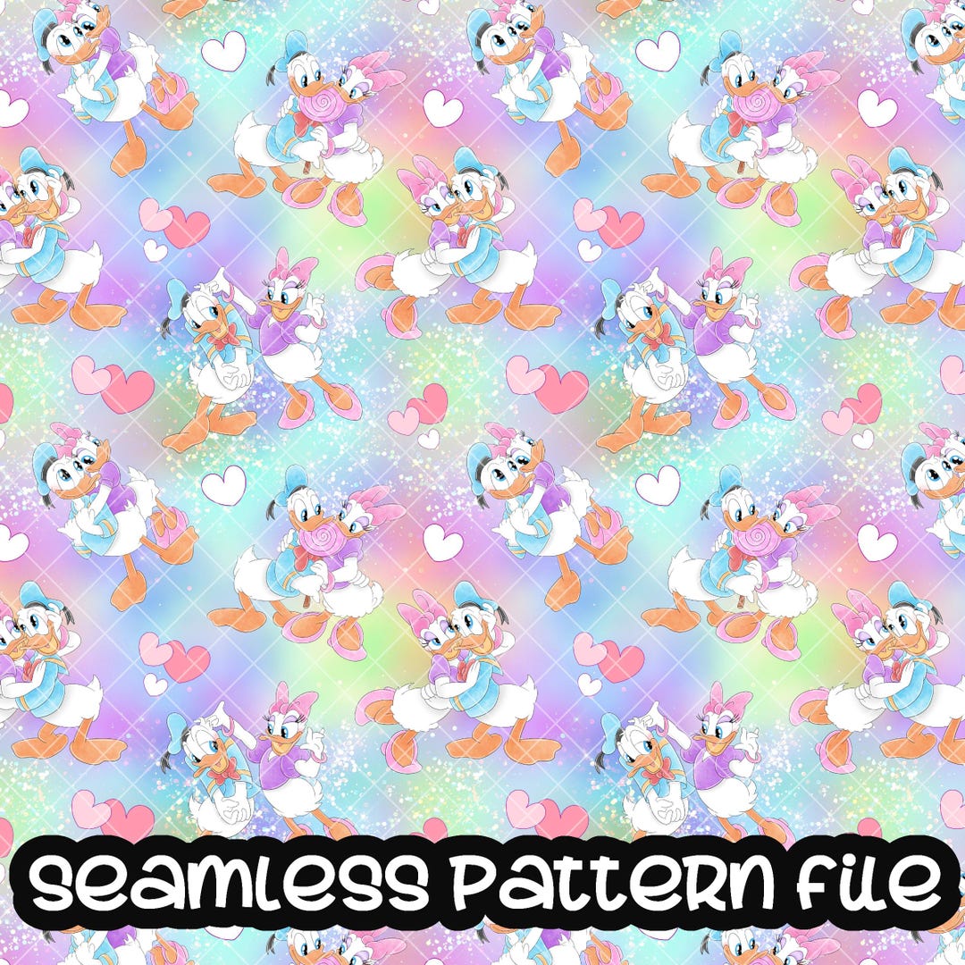 Pattern Daisy Duck Donald Duck Daisy Seamless Pattern, Minnie Mickey Mouse and Friends ...