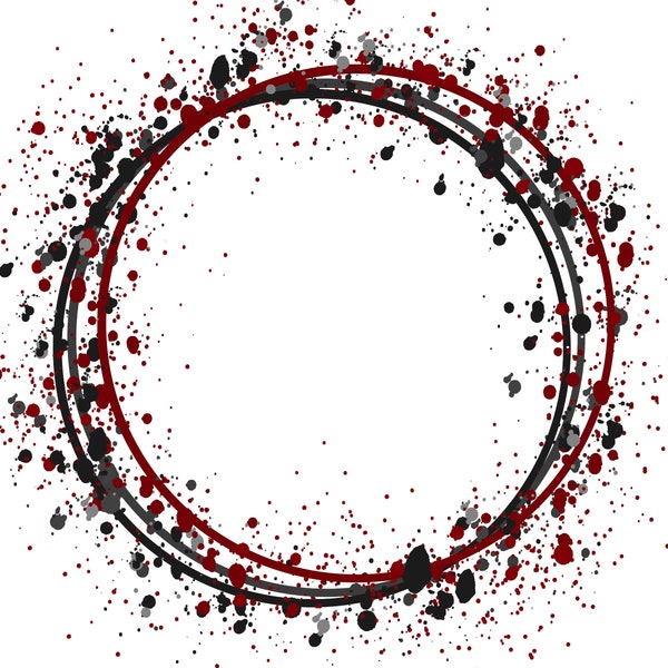 Rahmen Splatter Rot Grau Schwarz Hintergrund | Druckbares Kunstwerk | Spritzrahmen | Farbe Splatter Hintergrund | Sublimation PNG