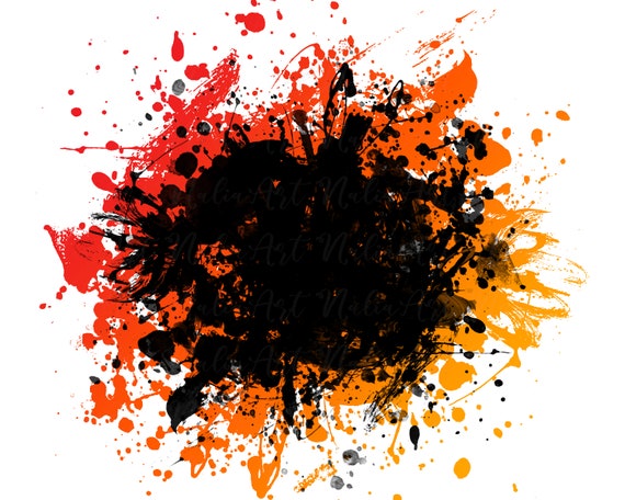 Background Paint Splatter Orange Black Splash Frame Splatter