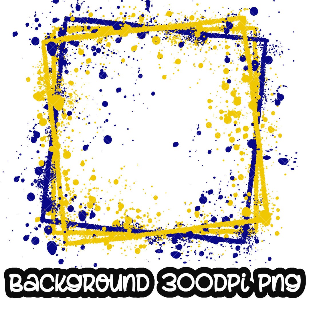Frame splatter blauw gele achtergrond | Afdrukbaar kunstwerk | Spatlijst |  Achtergrond verfspatten | Sublimatie-png - Etsy België, image size:1080x1080