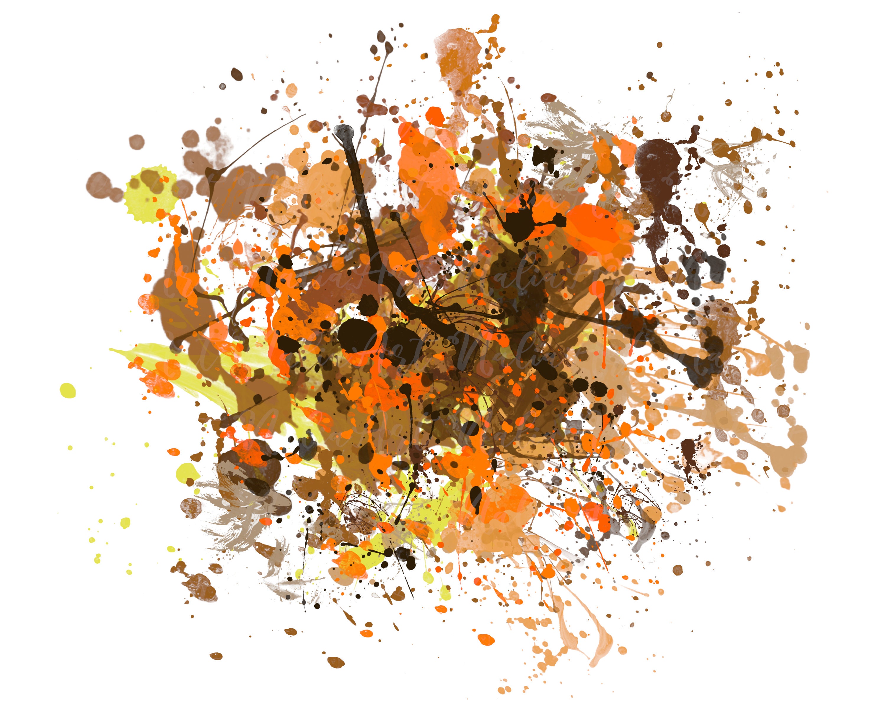 Background Paint Splatter Orange Splash Frame Splatter Background