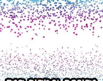 Confetti Border Blue Purple Clip art, Party Digital Design Clipart PNG Digital Download