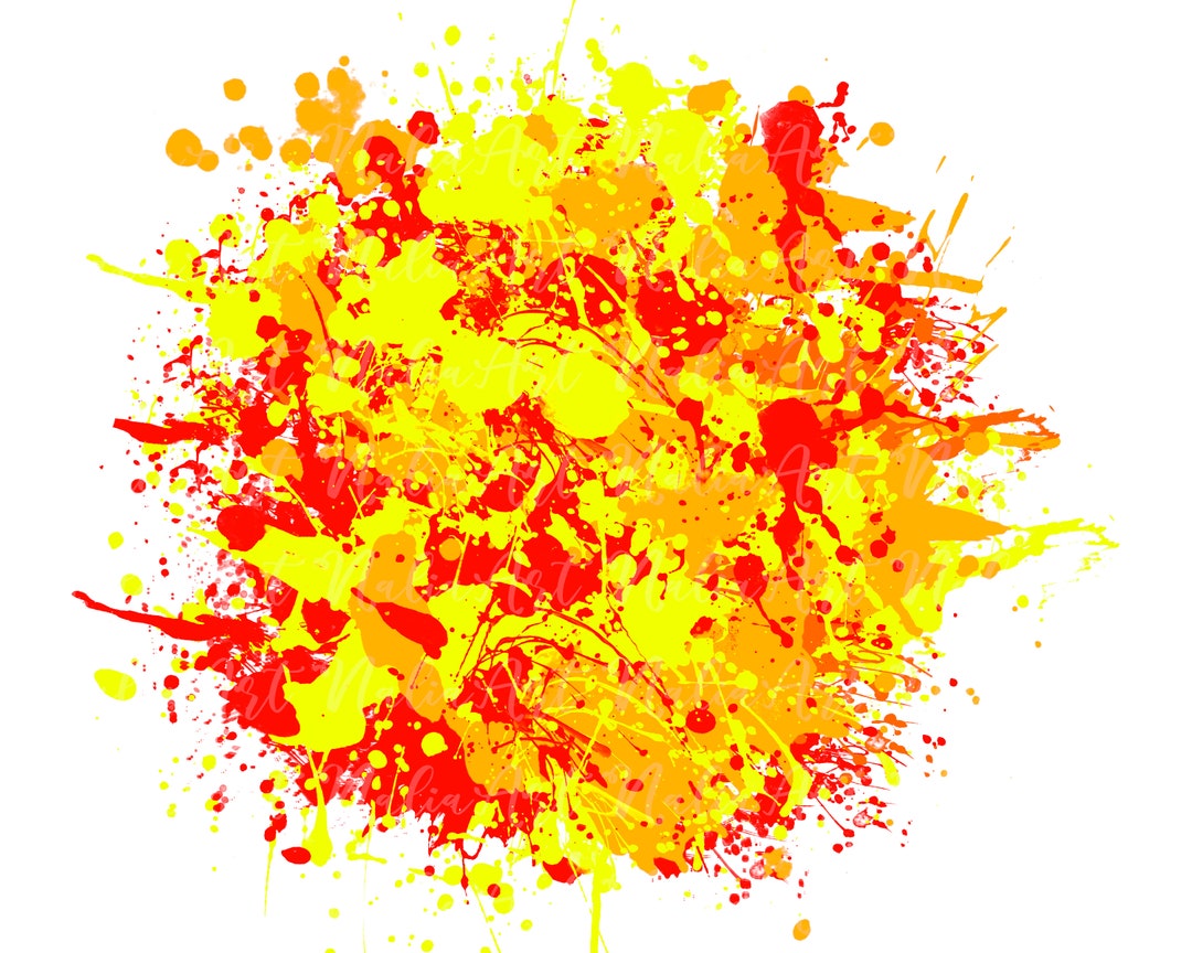 Background Paint Splatter Red Yellow Splash Frame Splatter Background