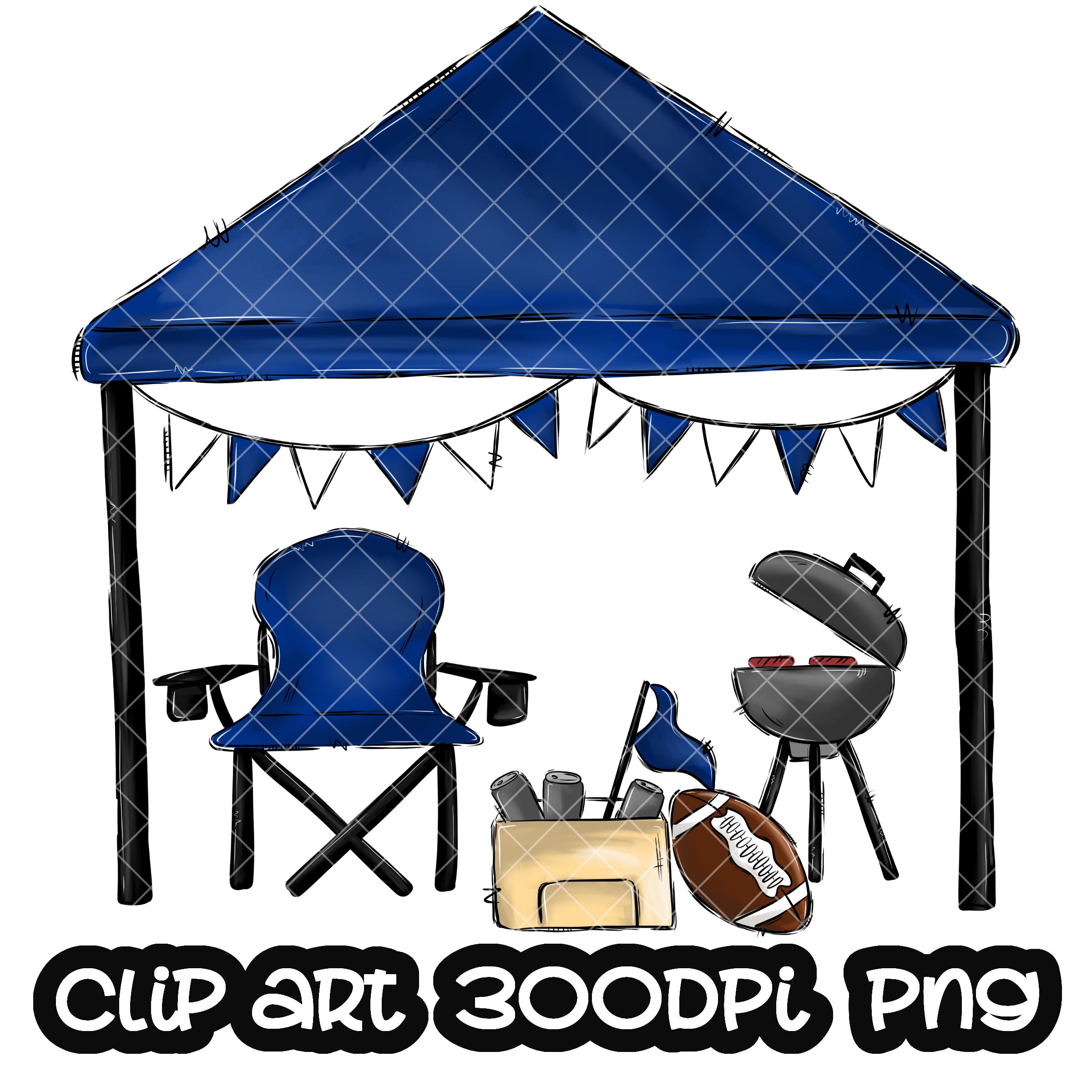 Tent Blue Sports PNG Tailgate Tent Digital Download Sublimation