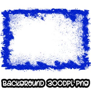 Lijst spettert blauwe achtergrond | Afdrukbaar kunstwerk | Spatlijst | Achtergrond verfspatten | Sublimatie-png