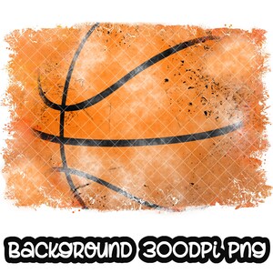 Fondo de baloncesto grunge / Impresión desgastada Marco de salpicadura de baloncesto / Fondo salpicado / Fondo deportivo / Sublimación PNG