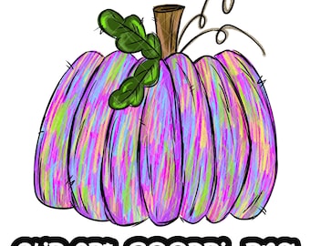Fall Pumpkin Halloween Sublimation PNG I Hand Drawn Design Happy Halloween I Fall Design