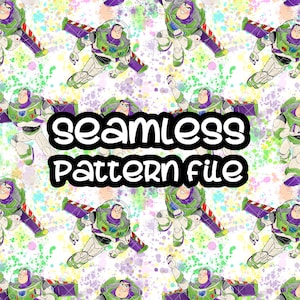 Toy Story Buzz Lightyear Seamless Pattern, Digital Paper Background Download JPG