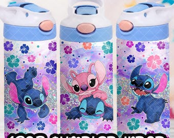 Stitch and Lilo Cup PNG File DIGITAL DOWNLOAD 12oz Tumbler Design, 12oz Flip Top Cup Wrap