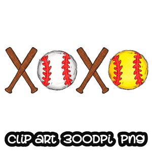 Baseball Softball XOXO Sublimation Design PNG | Sport Clip art | Sport Clipart | School Team Sublimation PNG
