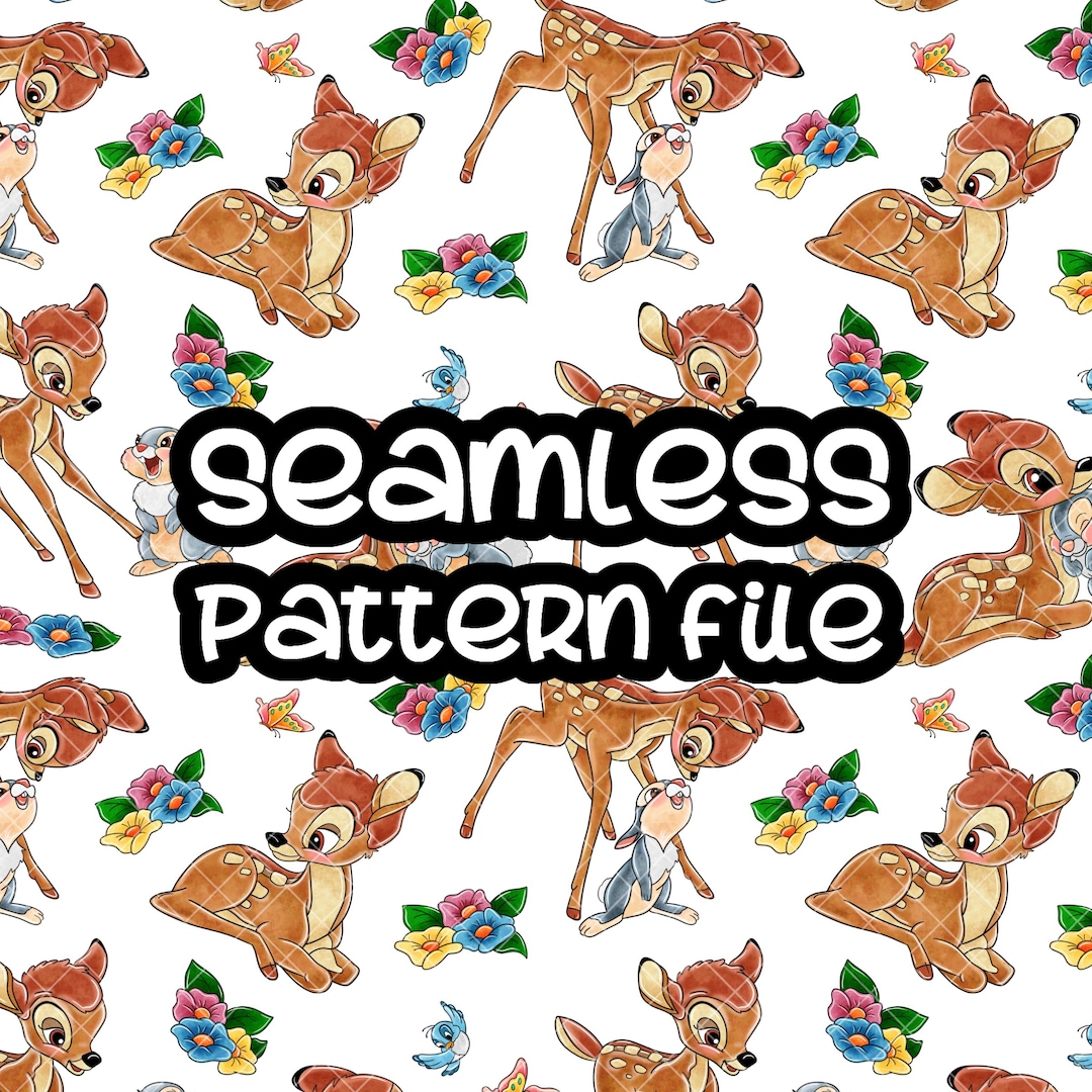 Bambi Thumper Seamless Pattern, Digital Paper Background Download JPG ...
