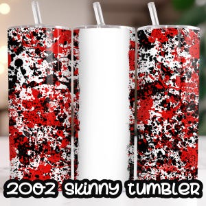 20oz Skinny Tumbler Template Add Your Own Name Text Tumbler Straight Red and Black Power Wash Add School Logo Design Digital Download