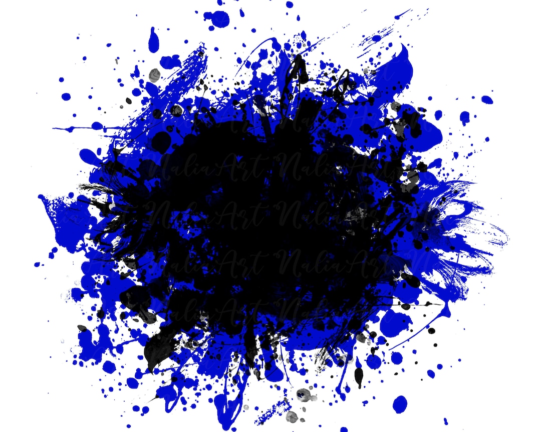 Background Paint Splatter Blue Black Splash Frame Splatter Background