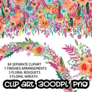 Watercolor rose, flowers, floral, wreath, bouquet, digital clipart, cards, wedding, frames Free Commercial Use PNG