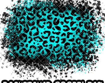 Background Leopard Paint Splatter Black Blue Neon | Splash Frame | Splatter Background | Printable Artwork I Digital File | Sublimation PNG