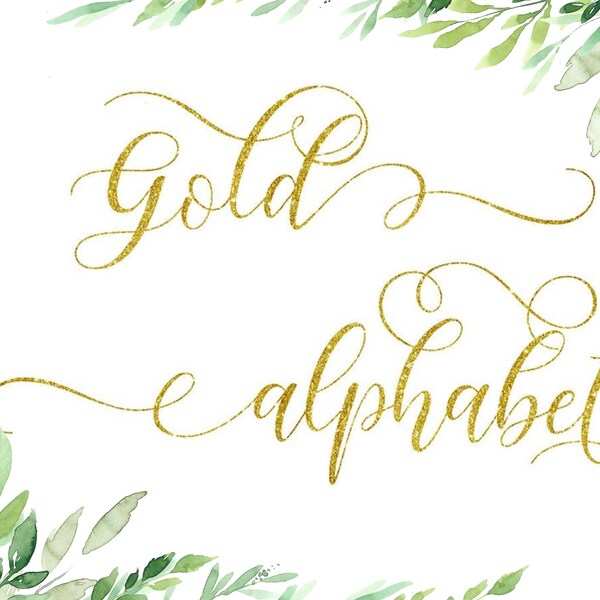 Gold Glitter Alphabet Clip art, Gold Alphabet, Digital clipart, Numbers, Font, Letters cards, invitationsrt, PNG