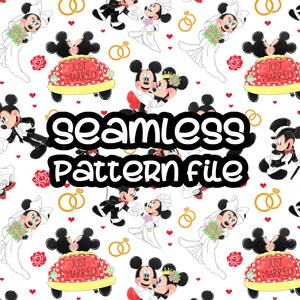 Minnie Micky Maus Hochzeit Musterdesign, Micky Maus und Freunde Digitales Papier Hintergrund Download JPG