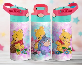 Winnie The Pooh Piglet  Eeyore Cup PNG File DIGITAL DOWNLOAD 12oz Tumbler Design, 12oz Flip Top Cup Wrap