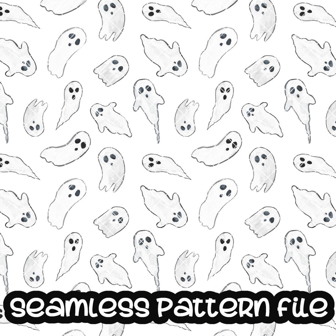 Seamless Ghost Digital Paper – Spooky Halloween Patterns, Cute Ghost ...