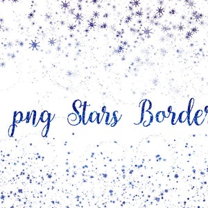Blue Stars Glitter Border Confetti Sparkling Starfall clipart glitter clip art sprankelende uitnodiging bruiloft png