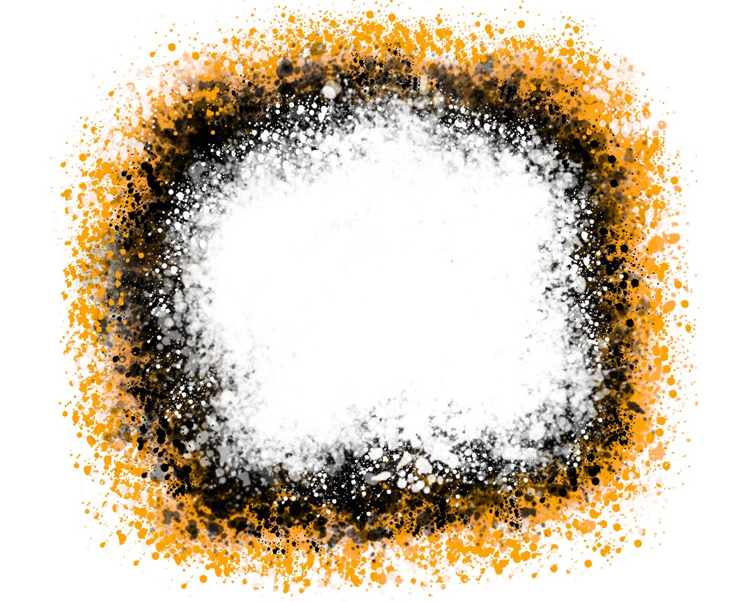 Background Paint Splatter Black Orange White Splash Frame Splatter