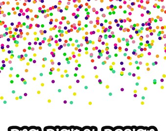 Confetti Border Clip art, Party Digital Design Clipart PNG Digital Download
