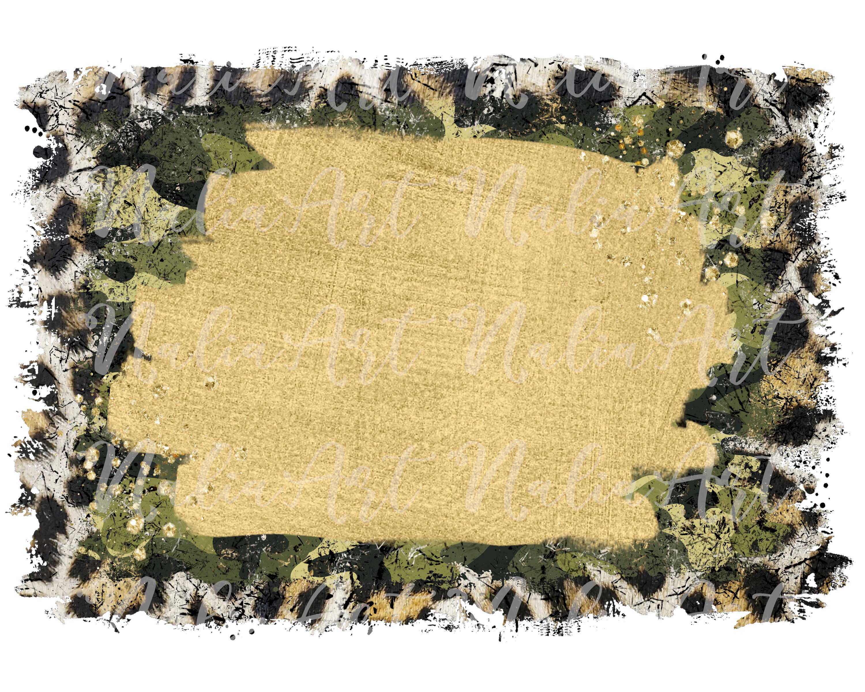 Camouflage Background Distressed Print Gold Glitter Confetti - Etsy