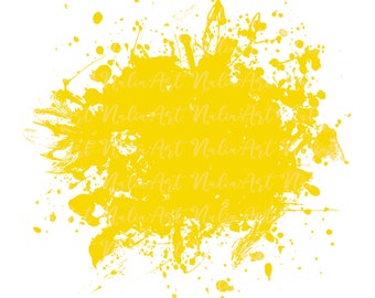 Background Paint Splatter Yellow | Splash Background | Splatter Background | Printable Artwork I Digital File | Sublimation PNG