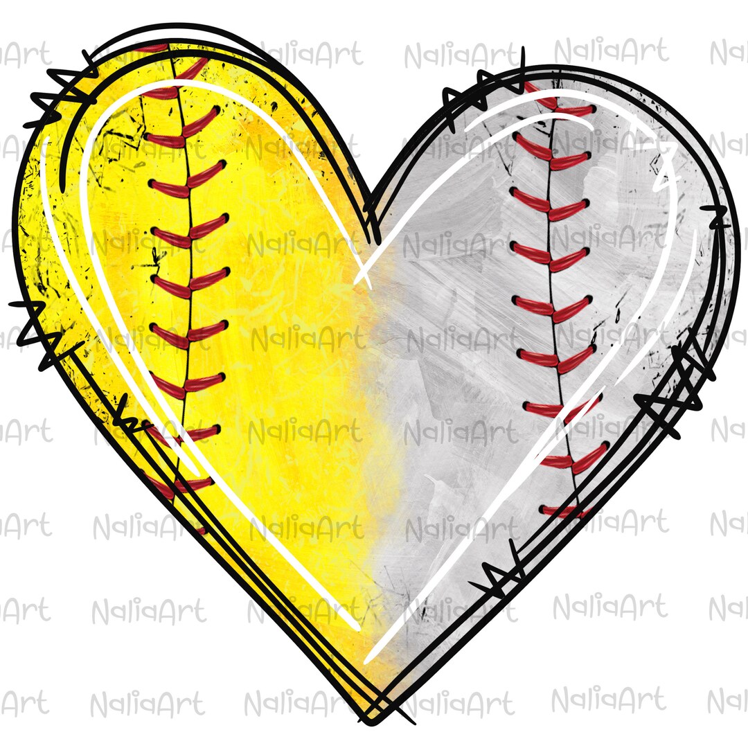 Heart Baseball Softball Heart PNG Sport Heart Heart Watercolor