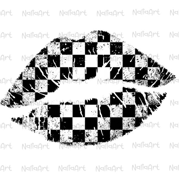 Lips Png Doodle Clipart, Lipstick kiss Clip art, Checkered Flag Doodle Digital Clipart, Sport Sublimation Design PNG