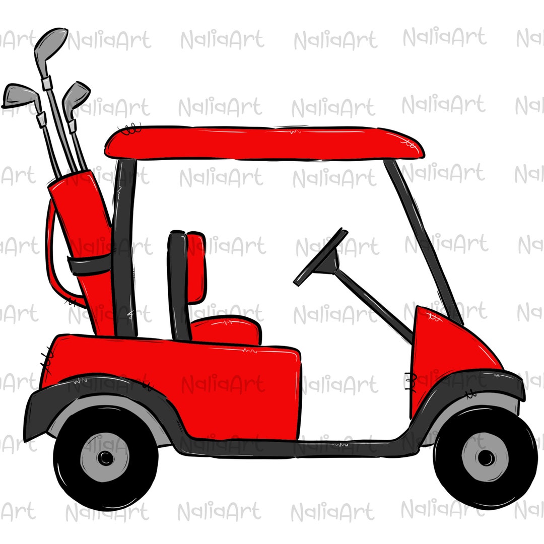 Golf Caddie Red Golf Cart Sublimation PNG Digital Design Sport - Etsy
