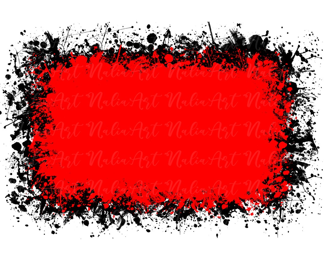 Background Paint Splatter Red Black Splash Frame Splatter Background