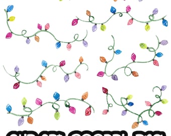 Light Christmas Watercolor Clip art, Winter Clipart PNG