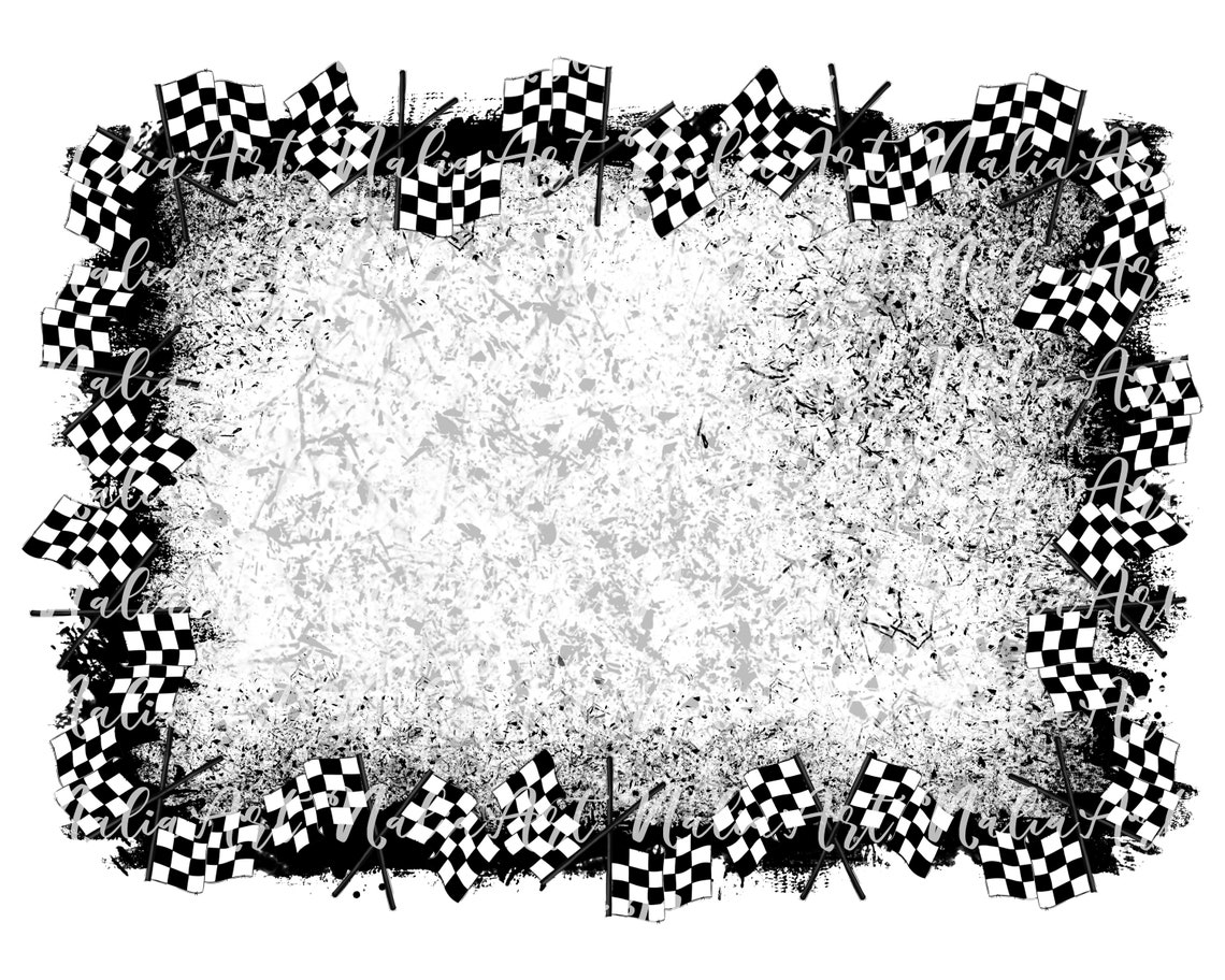 Background Checkered Flag With White Affect Distressed Etsy