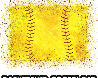 Background Softball Grunge | Distressed Print Softball Splash Frame | Splatter Background | Sport Background | Sublimation PNG
