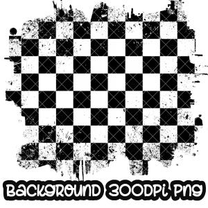 Background Checkered Flag | Distressed Checkered Flag Grunge | Splash Frame | Splatter Background | Sublimation PNG